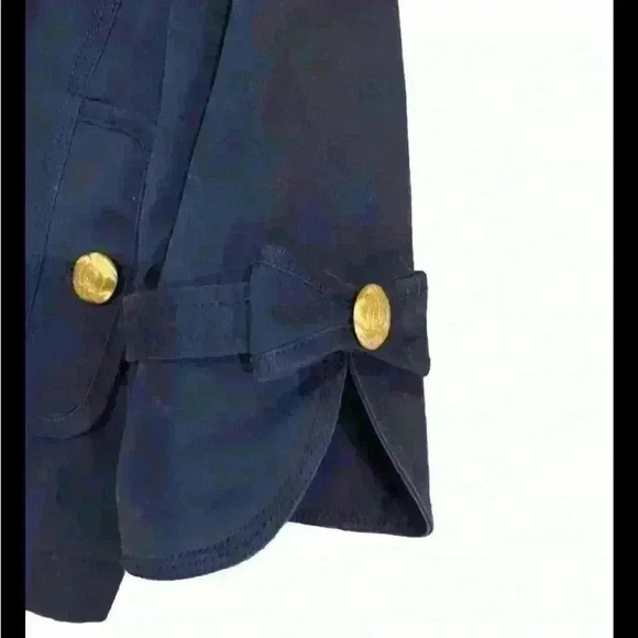 Juicy Couture Cropped Jacket Blue with bows and gold buttons size Medium - Picture 4 of 5
